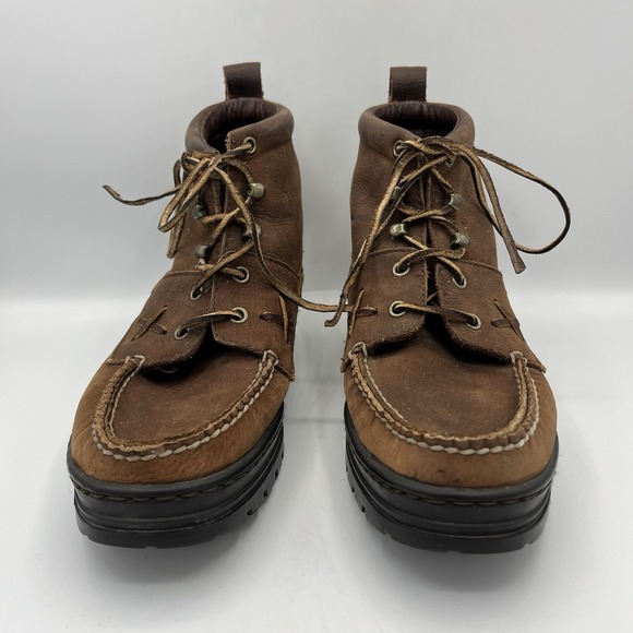 Vintage Ralph Lauren Polo Sport Boots Womens 7‎ Brown Country Ranger Moc Leather - Picture 2 of 16